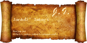 Jankó Imbert névjegykártya